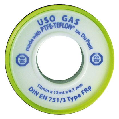 NASTRO TEFLON PER GAS 'PROFESSIONALE' 1/2x12 mt. x0,1 mm - cf. 10 rt.