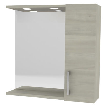 SPECCHIERA DA BAGNO PENSILE SINGOLO cm 58 x 16 x h.57 - rovere grigio