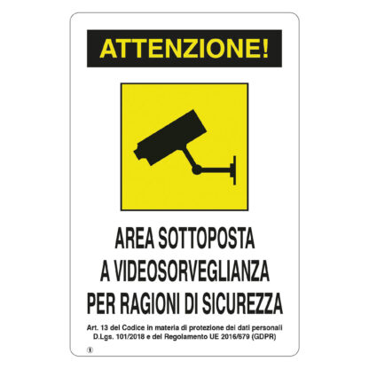 CARTELLO 'VIDEOSORVEGLIANZA' cm 20 x 30