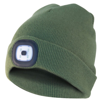 CAPPELLO A CUFFIA CON LUCE LED colore verde militare